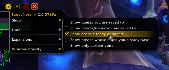 Show: what stays on screen, down to “only the zone I'm in”.